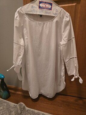 Talbots cotton blouse white size large